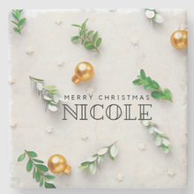 Load image into Gallery viewer, Personalised Christmas Sandstone Coaster - 6 Designs