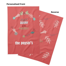 Load image into Gallery viewer, Personalised Christmas Waffle Tea Towels Twin Pack - 9 Designs
