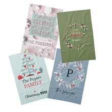 Load image into Gallery viewer, Personalised Christmas Waffle Tea Towels Twin Pack - 9 Designs