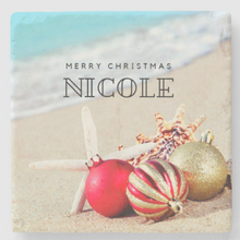 Load image into Gallery viewer, Personalised Christmas Sandstone Coaster - 6 Designs