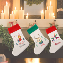 Load image into Gallery viewer, Cool Designs Linen Christmas Stocking - 15 Designs