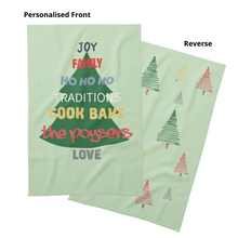 Load image into Gallery viewer, Personalised Christmas Waffle Tea Towels Twin Pack - 9 Designs