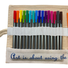 Load image into Gallery viewer, Personalised Linen Look Artist Pencil Holder Roll