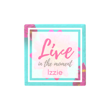 Load image into Gallery viewer, Personalised Sandstone Coaster 'Live in the Moment'