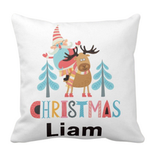 Load image into Gallery viewer, Personalised White Thick Christmas Cushion 15 Designs