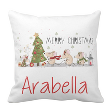 Load image into Gallery viewer, Personalised White Thick Christmas Cushion 15 Designs