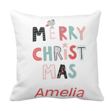Load image into Gallery viewer, Personalised White Thick Christmas Cushion 15 Designs