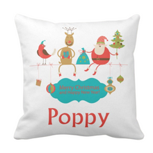 Load image into Gallery viewer, Personalised White Thick Christmas Cushion 15 Designs