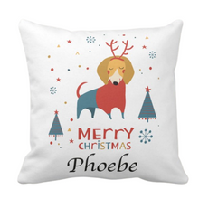 Load image into Gallery viewer, Personalised White Thick Christmas Cushion 15 Designs