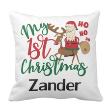 Load image into Gallery viewer, Personalised White Thick Christmas Cushion 15 Designs
