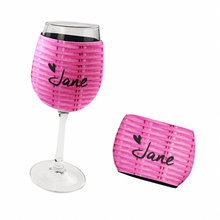Load image into Gallery viewer, Personalised Wine Glass Neoprene Holder - This Chick Loves Wine