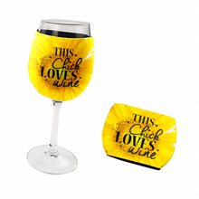 Load image into Gallery viewer, Personalised Wine Glass Neoprene Holder - This Chick Loves Wine
