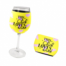 Load image into Gallery viewer, Personalised Wine Glass Neoprene Holder - This Chick Loves Wine