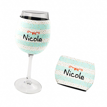 Load image into Gallery viewer, Personalised Christmas Wine Glass Neoprene Holder - 6 Designs