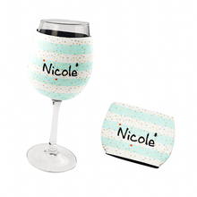 Load image into Gallery viewer, Personalised Christmas Wine Glass Neoprene Holder - 6 Designs
