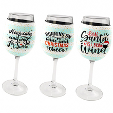 Load image into Gallery viewer, Personalised Christmas Wine Glass Neoprene Holder - 6 Designs