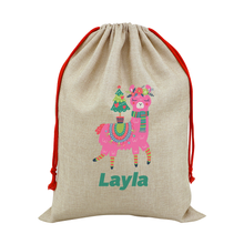 Load image into Gallery viewer, Cool Designs Large Linen Santa Christmas Sack - 15 Designs