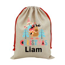 Load image into Gallery viewer, Cool Designs Large Linen Santa Christmas Sack - 15 Designs