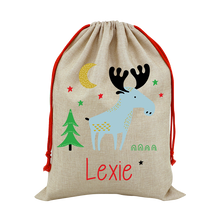 Load image into Gallery viewer, Cool Designs Large Linen Santa Christmas Sack - 15 Designs