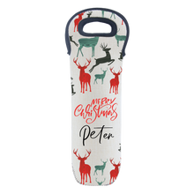 Load image into Gallery viewer, Personalised Linen Look Wine Bottle Insulated Holder- 8 Designs