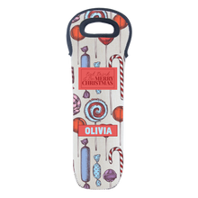 Load image into Gallery viewer, Personalised Linen Look Wine Bottle Insulated Holder- 8 Designs