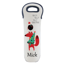Load image into Gallery viewer, Personalised Linen Look Wine Bottle Insulated Holder- 8 Designs