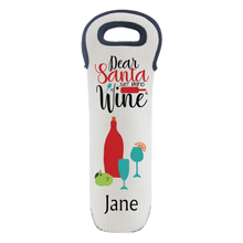 Load image into Gallery viewer, Personalised Linen Look Wine Bottle Insulated Holder- 8 Designs