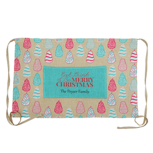 Load image into Gallery viewer, Linen Look Faux Burlap Waist Aprons Personalised Christmas- 3 Designs