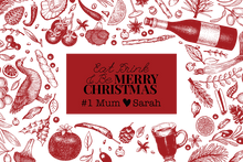 Load image into Gallery viewer, Linen Look Faux Burlap Waist Aprons Personalised Christmas- 3 Designs