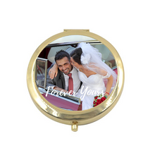 Load image into Gallery viewer, Personalised Photos Compact Mirrors - Gold