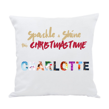 Load image into Gallery viewer, Christmas Letter Art Personalised Cushion