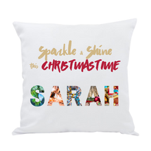 Load image into Gallery viewer, Christmas Letter Art Personalised Cushion