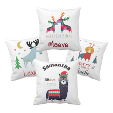 Load image into Gallery viewer, Personalised White Thick Christmas Cushion 15 Designs