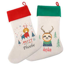 Load image into Gallery viewer, Cool Designs Linen Christmas Stocking - 15 Designs
