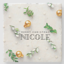 Load image into Gallery viewer, Personalised Christmas Sandstone Coaster  - 6 Designs
