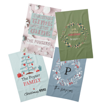 Load image into Gallery viewer, Personalised Christmas Waffle Tea Towels Twin Pack  - 9 Designs
