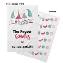 Load image into Gallery viewer, Personalised Christmas Waffle Tea Towels Twin Pack  - 9 Designs
