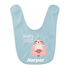 Load image into Gallery viewer, Personalised Christmas Baby Bibs TWIN Pack  - 12 Designs
