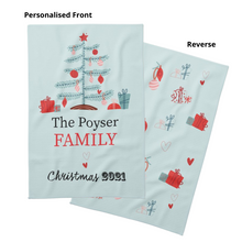 Load image into Gallery viewer, Personalised Christmas Waffle Tea Towels Twin Pack  - 9 Designs
