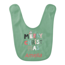 Load image into Gallery viewer, Personalised Christmas Baby Bibs TWIN Pack  - 12 Designs
