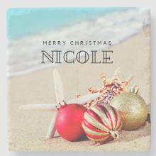 Load image into Gallery viewer, Personalised Christmas Sandstone Coaster  - 6 Designs
