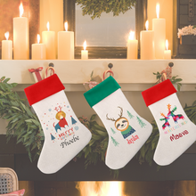 Load image into Gallery viewer, Cool Designs Linen Christmas Stocking - 15 Designs
