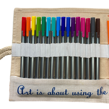 Load image into Gallery viewer, Personalised  Linen Look Artist Pencil Holder Roll
