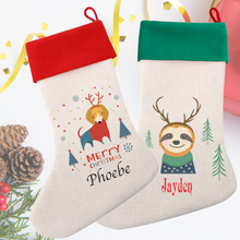 Load image into Gallery viewer, Cool Designs Linen Christmas Stocking - 15 Designs
