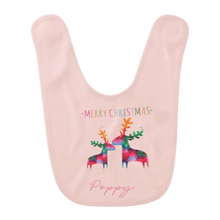 Load image into Gallery viewer, Personalised Christmas Baby Bibs TWIN Pack  - 12 Designs
