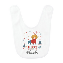 Load image into Gallery viewer, Personalised Christmas Baby Bibs TWIN Pack  - 12 Designs
