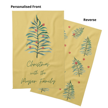 Load image into Gallery viewer, Personalised Christmas Waffle Tea Towels Twin Pack  - 9 Designs
