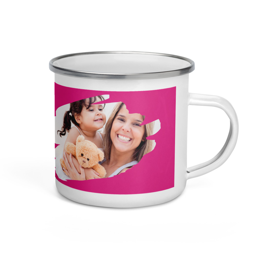 Photo Print Personalised Enamel Camping Mug