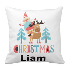 Load image into Gallery viewer, Personalised White Thick Christmas Cushion 15 Designs
