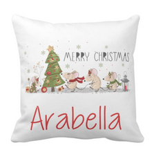 Load image into Gallery viewer, Personalised White Thick Christmas Cushion 15 Designs
